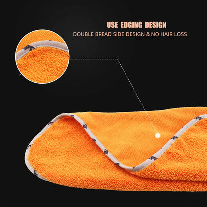 SPTA 1 Pezzo Asciugamano in Microfibra Arancione Altamente Assorbente per Auto, Panno Grande Anti-Graffio per Lavaggio Auto 60,5*78,5 cm