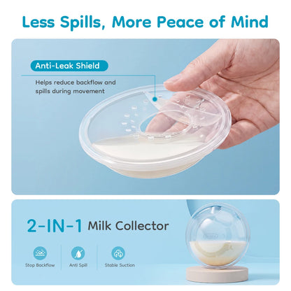 MAMIJOY Raccoglitore di Latte Materno 2 Pezzi 26mm in Silicone Ultra-Sottile Senza BPA, Coppette per Allattamento Indossabili, Salvagoccia per Latte Materno a Prova di Perdite per Mamme