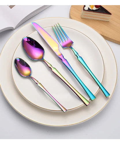 Set di posate in acciaio inossidabile da 30/40/60 pezzi, coltello, forchetta, cucchiaio da caffè, stoviglie, lavabili in lavastoviglie