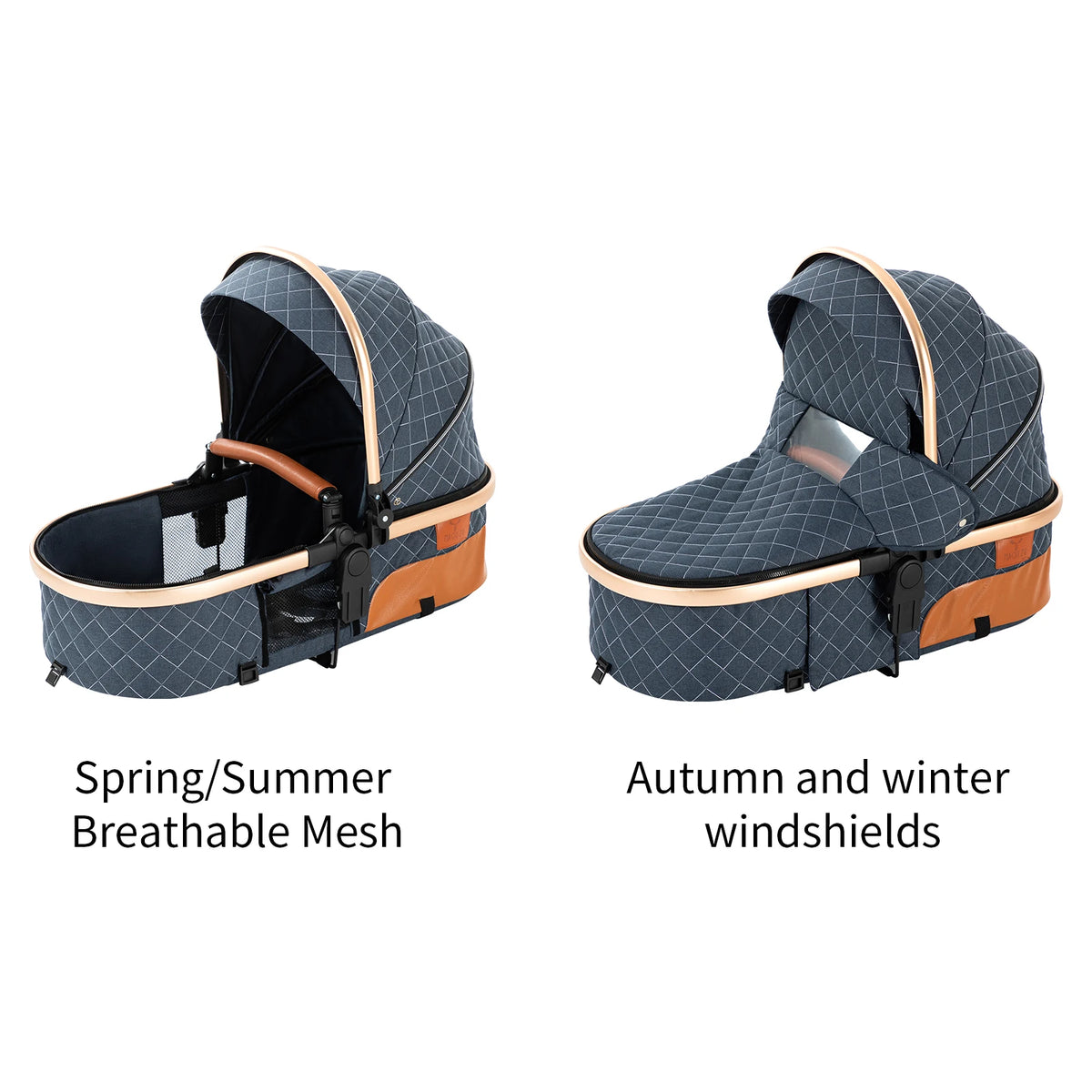 Passeggino Magic ZC 3 in 1, Sistema da Viaggio Compatto e Pieghevole con Navicella, Seggiolino Auto per Neonati e Seduta Reversibile, Carrozzina High Landscape, Ruote Ammortizzate, Manubrio Regolabile, Chiusura con Una Mano,