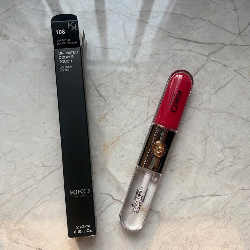Nuovo Rossetto a Doppia Punta Kiko Milano Edizione Limitata, Lucidalabbra Trasparente Effetto Specchio, Lucidalabbra a Lunga Tenuta, Lucidalabbra Sexy e Intenso, Trucco per Labbra