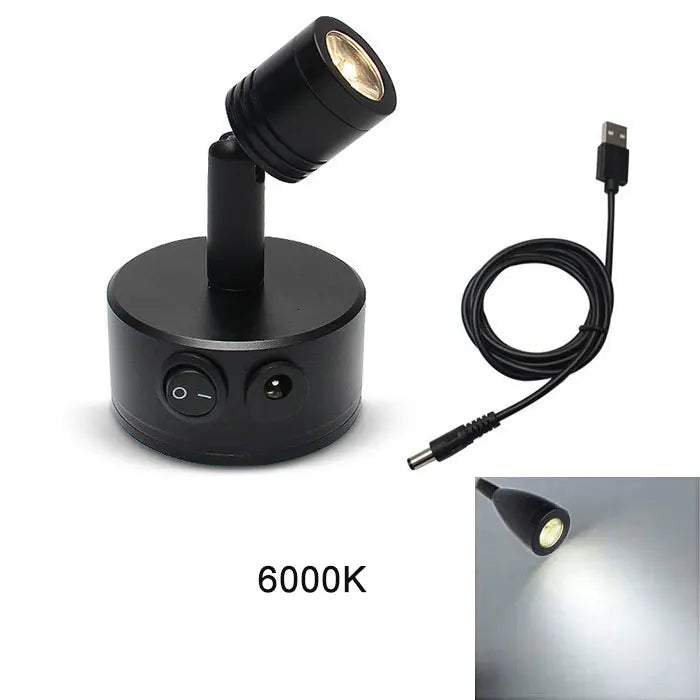 Lampada LED Ricaricabile USB da 3W con Ventosa, Luce d'Accento LED 4000K, Luce Focalizzata per Esposizione, Quadri, Armadi