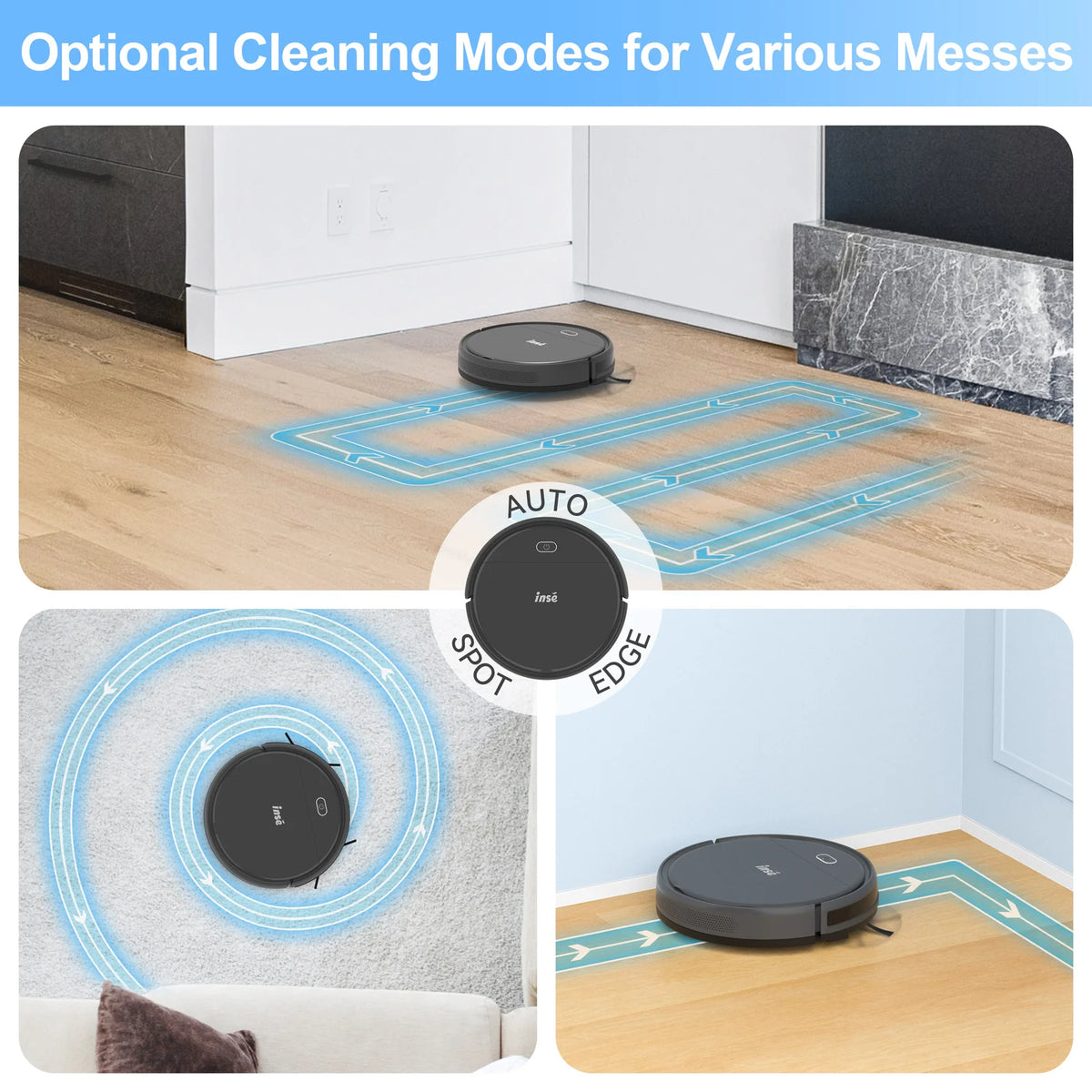 Robot Aspirapolvere 3-in-1 con Pulizia Automatica, Spazzatrice Autonoma con Potente Aspirazione, Mop Staccabile per Casa, Tappeti e Peli di Animali