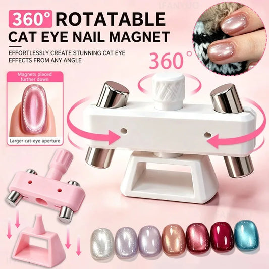 New Rotatable Glass Bead Cat-Eye Nail Art Magnet Gyroscope 3D Strong Magnet No Skills Cat Eye Effect Nail Art Tool for Beginners