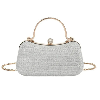 Borsa da sera da donna con perline da sposa Borsa da pranzo Borse a tracolla a catena Elegante pochette con strass Borsa da sera a forma di uovo