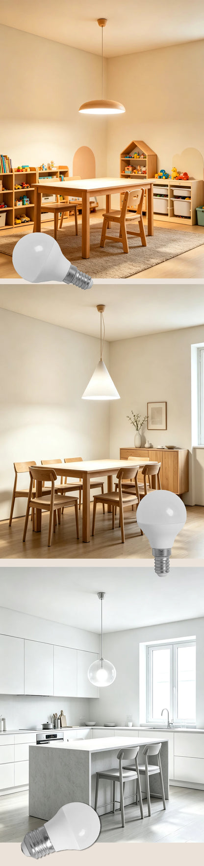 Lampadina LED G45 a spettro completo con attacco E14 E27, indice di resa cromatica CRI90, protezione per gli occhi, lampadina decorativa per illuminazione ambientale interna