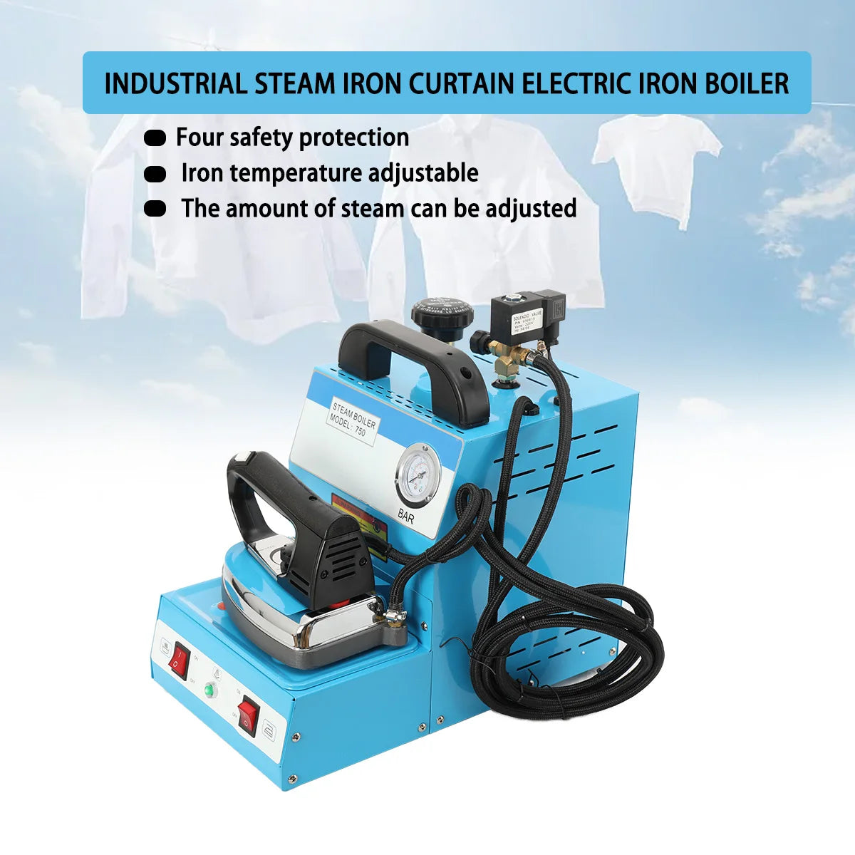 Ferro da Stiro Elettrico 1600W 220V, Macchina da Stiro a Pressione Verticale, Ferro da Stiro a Vapore Industriale ad Alta Potenza
