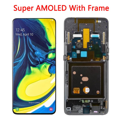 Display LCD Super AMOLED per Samsung A80 A805 A805F, gruppo digitalizzatore touchscreen con sensore di impronte digitali per Samsung A90 LCD