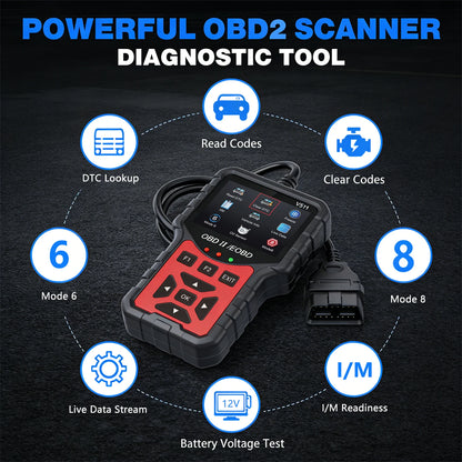 Strumento Diagnostico OBD2 V511, Dotato di Tester per Batteria, Lettore di Codici di Errore del Motore, Dati in Tempo Reale, Funzione di Consultazione DTC e Snapshot