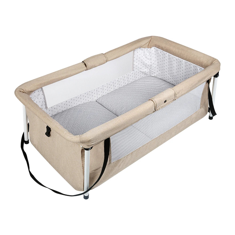 Culla da viaggio pieghevole, ideale per il sonno coniugale, per bambini, portatile, con recinto, adatta a neonati e bambini fino a 35 kg, con lati ventilati, rimovibile e lavabile, resistente all'usura, dimensioni 90*70*50 cm