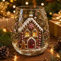 Bicchieri da vino in vetro decorato a tema natalizio, set di bicchieri originali per le feste, bicchieri da cocktail per feste e occasioni speciali, regalo natalizio per la famiglia.