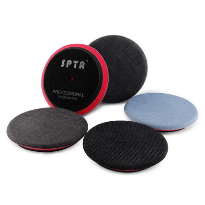 (Vendita singola) SPTA 5 pollici (125mm) Premium Denim Pad rimozione buccia d'arancia tampone per lucidatura auto per piastra di supporto lucidatrice per auto