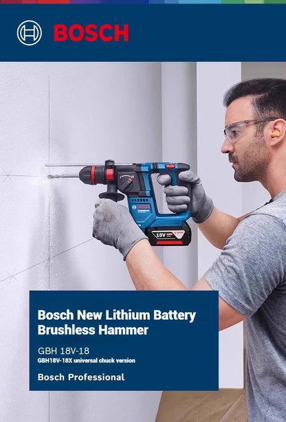 ‌ Bosch GBH 18V-18 GBH 18V-18 X Trapano Tassellatore Rotativo Leggero Brushless a Batteria 2-in-1 per Calcestruzzo