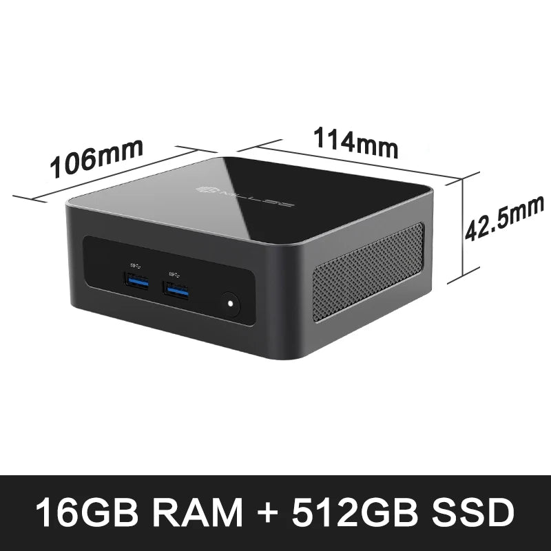 Mini PC MLLSE M6 con CPU Intel Core i5-12450H, 16 GB di RAM, SSD da 512 GB, WiFi 6, BT 5.2, mini computer desktop con Windows 11 Pro