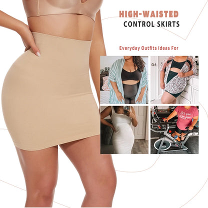 Mezze sottoveste per sotto il vestito Donna Shapewear Controllo della pancia Vita sottile Body Shaper Mezze gonne Perizoma 2 in 1 Butt Lifter Biancheria intima