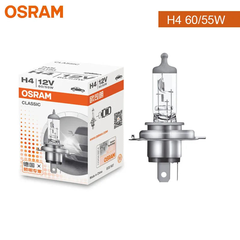OSRAM H1 H4 H7 12V Faro alogeno per auto Linea originale Pezzi di ricambio 3200K Bianco caldo Lampada autentica Lampadina automatica Made In China 1X