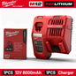 Batteria originale Milwaukee M12 12V 6AH 48-11-2460, caricabatterie M12HB3 M12-18FC 48-11-2402 48-11-2411, batteria per utensili elettrici Milwaukee