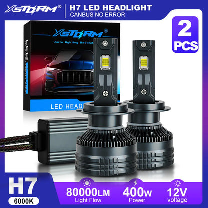 Luci LED XSTORM H7 per Auto, Fari LED H1 H11 H4 400W 80000LM, Luci Abbaglianti e Anabbaglianti H4, Fari Fendinebbia H11 Canbus SENZA ERRORI 6500K
