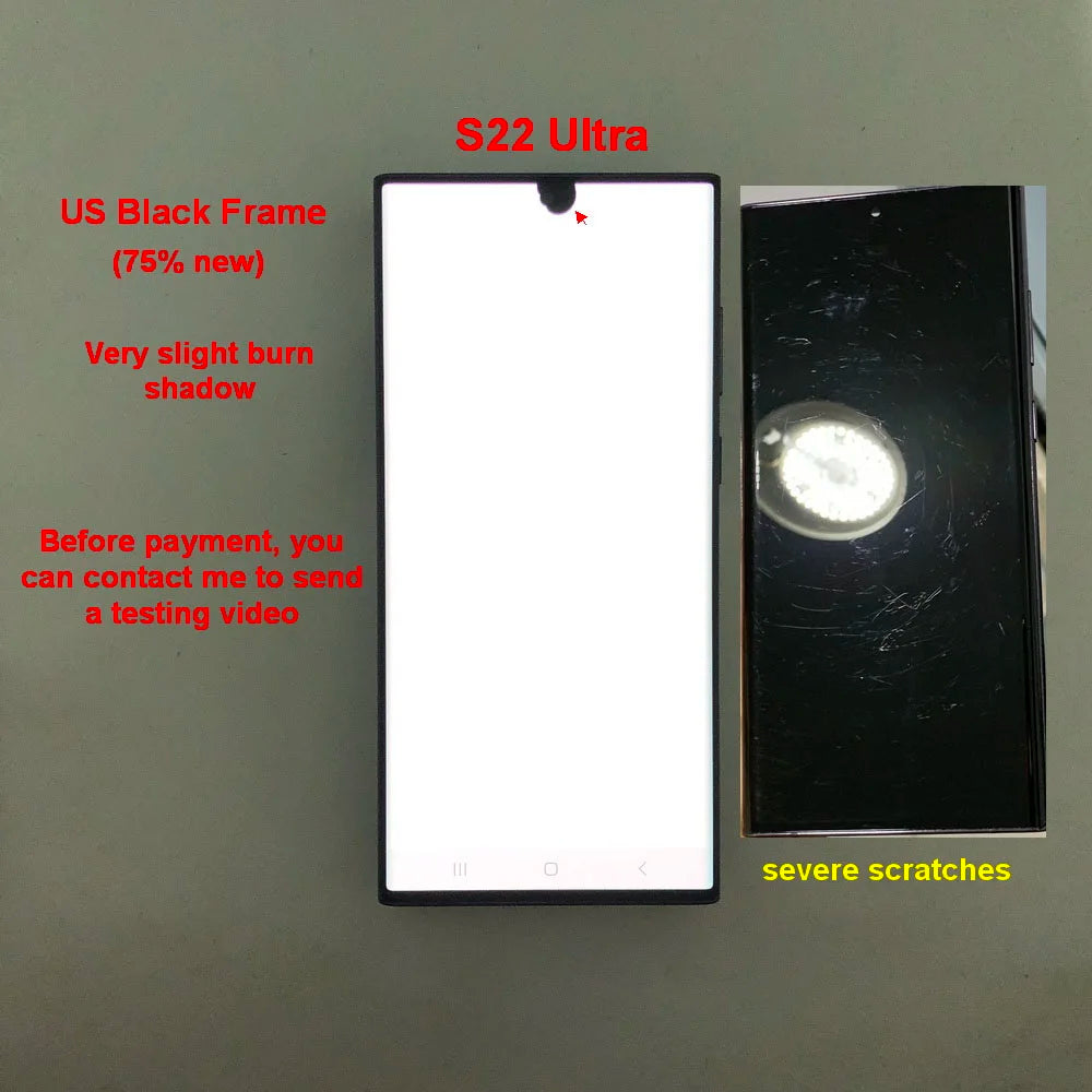 Display Super AMOLED per Samsung Galaxy S22 Ultra LCD SM-S908 S908U S908E, Schermo Touch Digitizer di Ricambio con Difetti