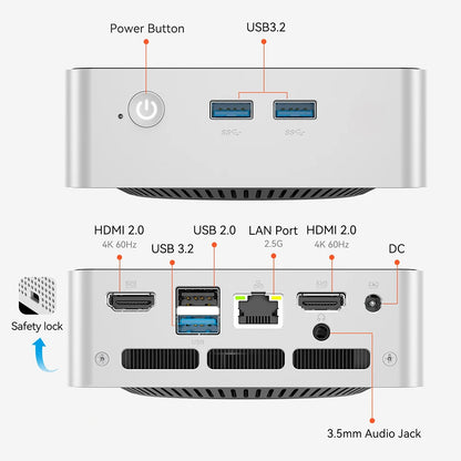 Mini PC Mllse M5 Processore Intel Core I5-8257U 16Gb Ram Ddr4 512Gb Ssd Wifi 6 Bluetooth 5.3 Win 11 Pro