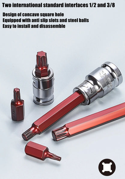 40 pezzi Torx Star Spline Set di punte a esagono incassato Kit di strumenti Cacciavite di precisione Bit Attrezzatura per garage Strumenti di riparazione professionali per auto