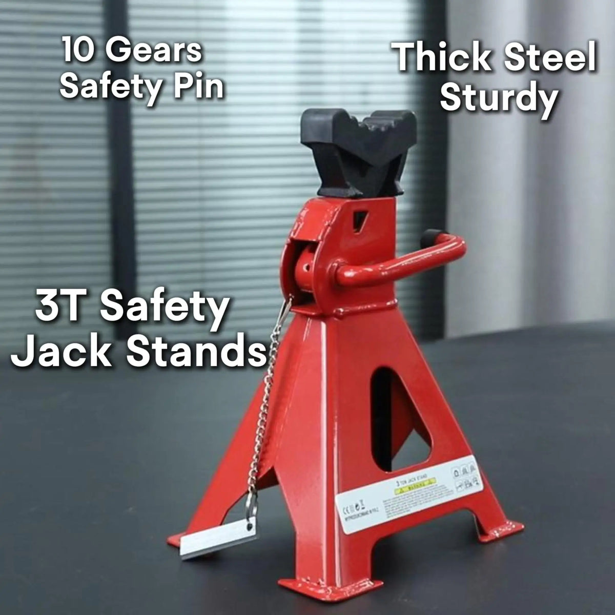 2 pezzi Supporto per Assale 3T per Carichi Pesanti in Acciaio Regolabile con Perno di Bloccaggio, Kit di Sicurezza per Riparazione Pneumatici, Strumenti per Manutenzione Auto