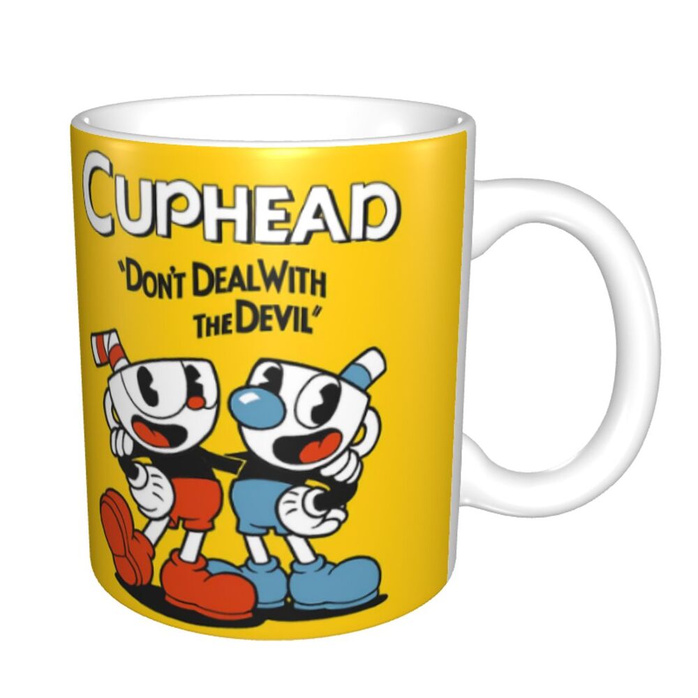 Tazze da caffè personalizzate CupHead e MugMan personaggi dei videogiochi elettronici fai da te tazza da tè al latte in ceramica