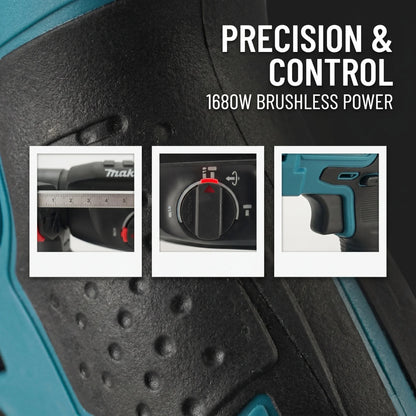 Martello Perforatore Rotativo Cordless Makita DHR242 18V Originale al 100%, Senza Spazzole, 24mm per Calcestruzzo, 4700 IPM, 3 Modalità, Professionale per Lavori Pesanti