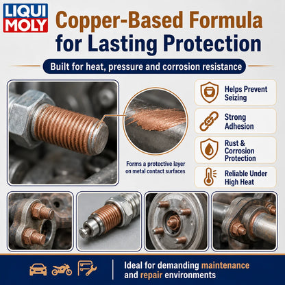 LIQUI MOLY 3080 Pasta di Rame 100g, Grasso Lubrificante Antiaderente ad Alta Temperatura per Bulloni di Scarico, Filettature di Candele, Parti del Freno