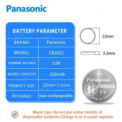 2-50 Pezzi Batteria al Litio Originale PANASONIC CR2032 CR 2032 3V per Orologi, Calcolatrici, Orologi da Parete, Telecomandi, Giocattoli, Pila a Bottone