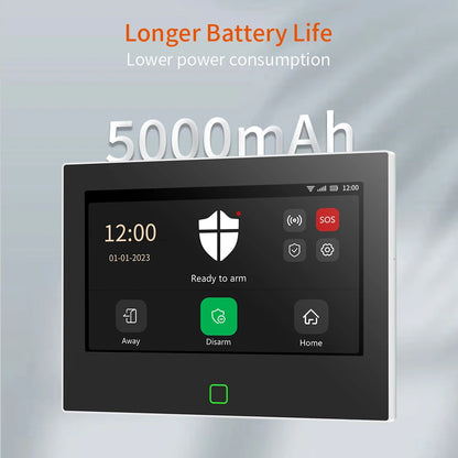 Staniot Kit di protezione Lora da 7 pollici WiFi 4G Tuya Sistema di allarme domestico intelligente con batteria da 5000 mAh Distanza 500 M Funziona con Alexa