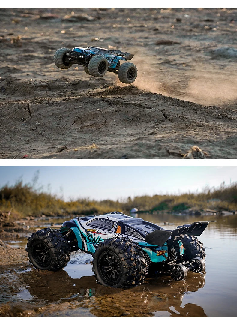 ZWN 1:16 70KM/H o 50KM/H Auto RC 4WD con LED, Auto Telecomandate ad Alta Velocità, Monster Truck da Drift per Bambini Vs Wltoys 144001 Giocattoli