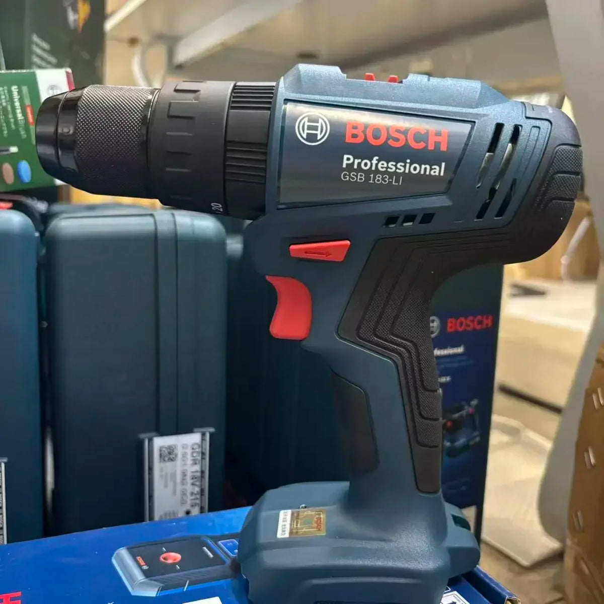Trapano avvitatore a impulsi Bosch GSB 183-LI 18V senza spazzole 56Nm, avvitatore elettrico a batteria per legno e metallo