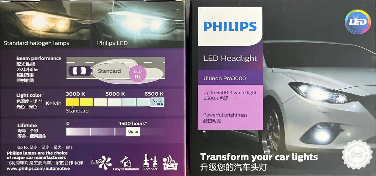 Philips LED H7 Faro 12V/24V 4200K 5700K 6000K 6500K Bianco brillante Faro automatico Lampade a LED,