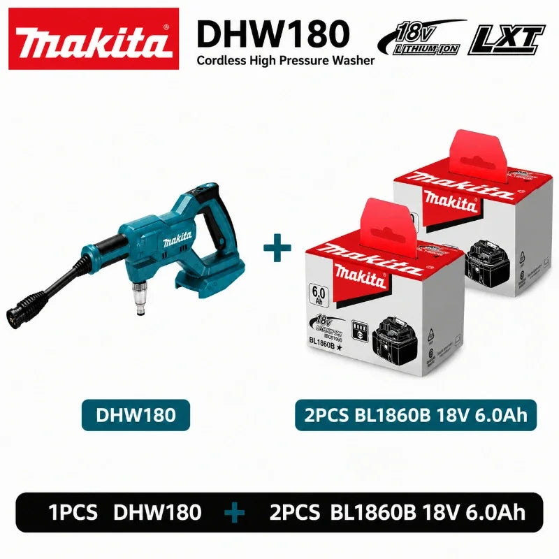 Idropulitrice Portatile a Batteria Makita DHW180 18V per Auto, Moto, Giardino e Patio - Compatibile con Batterie Makita 18V - Disponibilità EU
