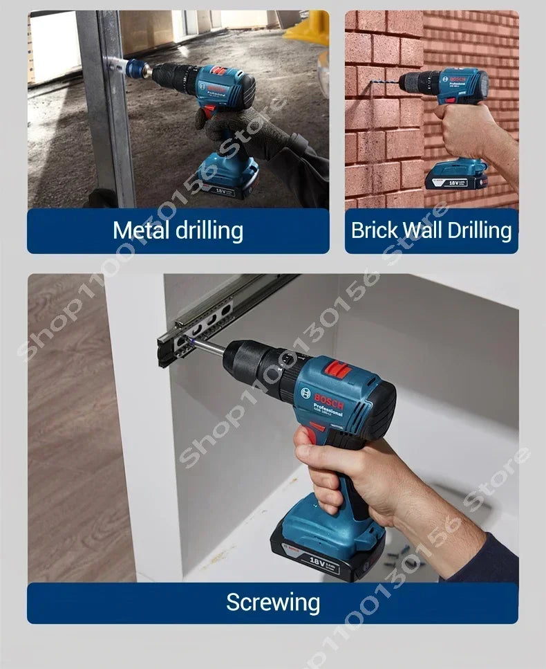 Trapano a percussione senza fili Bosch GSB 185-LI, avvitatore elettrico ricaricabile a 18 V per forare in muratura, legno e metallo.