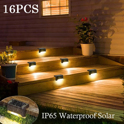 Lampada da gradino solare a LED bianca calda, luci da giardino per esterni, decorazione per balcone impermeabile, per recinzione per scale da patio