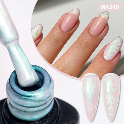 MEET ACROSS 7ml Gelatina Nuda Shimmer Base in gomma Gel Glitter Rosa Viola UV/LED Nail Art Vernis Gel Smalto per manicure Unghie FAI DA TE
