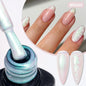 MEET ACROSS 7ml Gelatina Nuda Shimmer Base in gomma Gel Glitter Rosa Viola UV/LED Nail Art Vernis Gel Smalto per manicure Unghie FAI DA TE