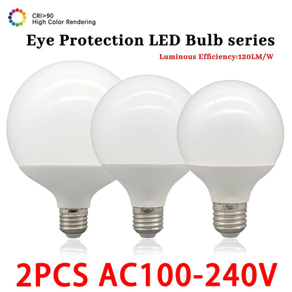 Confezione da 2 lampadine LED a globo con base E27 G80 G95 G125 10W 12W 18W 40 Watt Lampadine LED Edison equivalenti, bianco caldo 3000K 6000K Latte