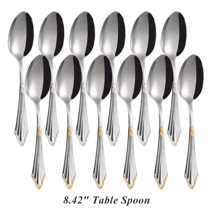 Set di 6 cucchiai da tavola da 6 cucchiai da zuppa in acciaio inossidabile Set di cucchiai da zuppa Royal 6 pezzi per cucina/casa/ristorante
