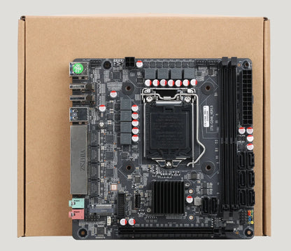 Scheda Madre NAS Mini Vpro YX-C246 a 8 Alloggiamenti 8 SATA 4 LAN 2xDDR4 3xM.2 PCIe x16 LGA1151 Supporta E-2100 E-2200 Core di 8a e 9a Generazione
