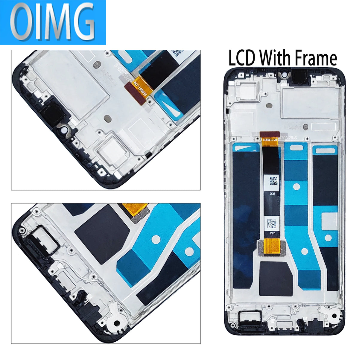 Display LCD da 6,74" per OPPO Realme C53 con parti di ricambio del pannello touch RMX3760 dello schermo del telaio
