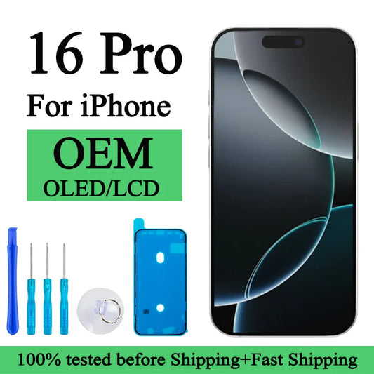 Display Premium Testato al 100% per iPhone 16 Pro, Ricambio Schermo LCD Touch con 3D Touch A3293 A3083 A3292 A3294