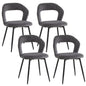 EGOONM Set di 4 Sedie da Pranzo Moderne con Schienale Cavo, Sedie Laterali Imbottite in Tessuto, Gambe in Metallo Nero, Sedie d'Accento per Cucina e Caffè