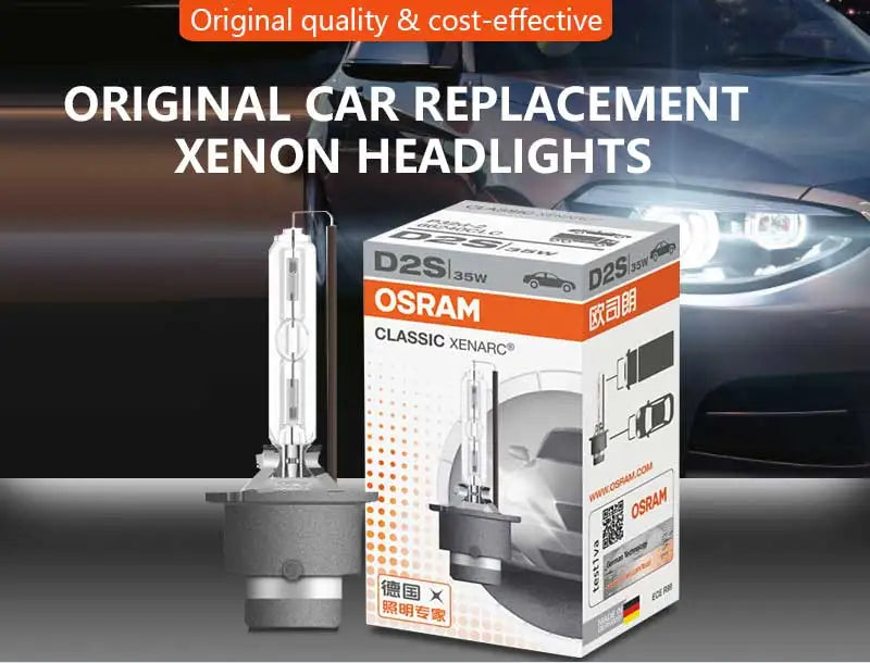 Lampadina OSRAM Xenon Originale D1S D2S D3S D4S 12V 35W per Fari Auto CLASSIC CLC HID 4200K Bianco Standard Germania 1x