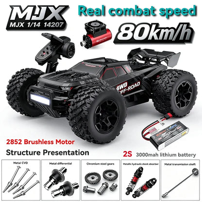 Auto RC MJX Hyper Go 14207 Brushless, Scala 1/14, 2.4G 4WD, Elettrica ad Alta Velocità, Fuoristrada, Telecomando, Monster Truck per Bambini