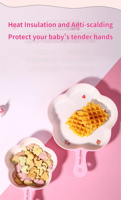 WUHE Set di Stoviglie per Bambini Hello Kitty, Ciotole e Piatti in Melamina, Design Cartoon per Ragazze, Senza BPA, Infrangibile, Lavabile in Lavastoviglie