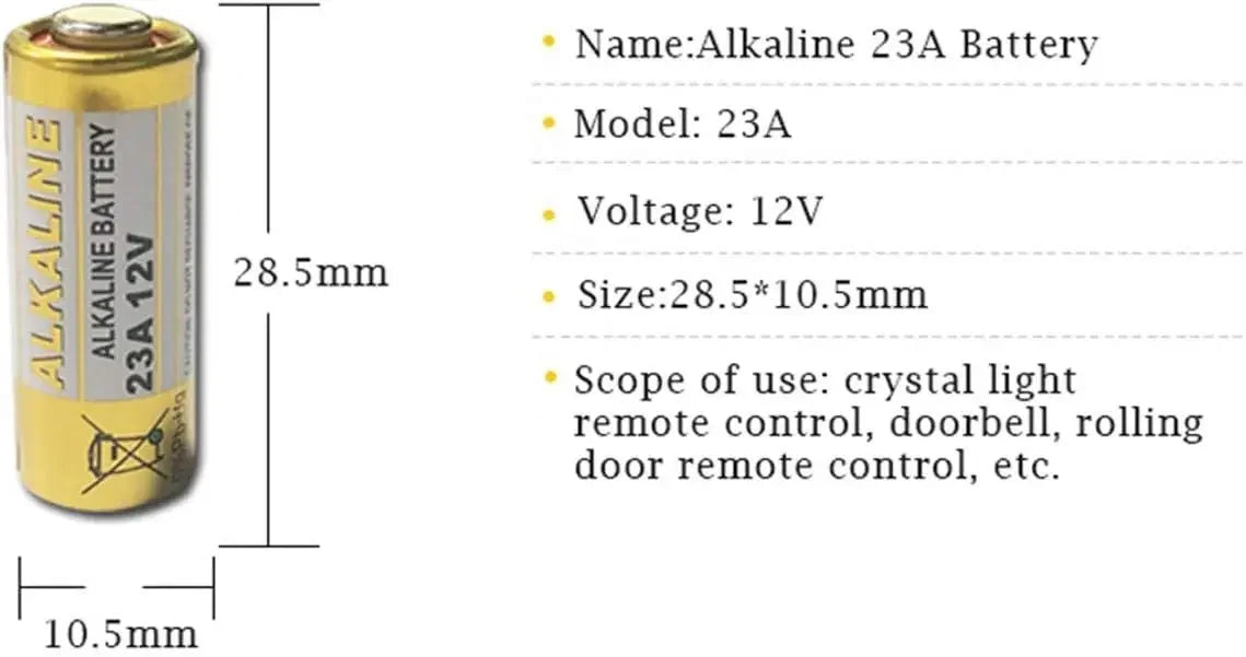 5-100PCS A23 23A 12V Batteria Alcalina 23GA A23S E23A EL12 MN21 V23GA GP23A MS21 LRV08 Per Campanello di Controllo Remoto Giocattolo Elettrico