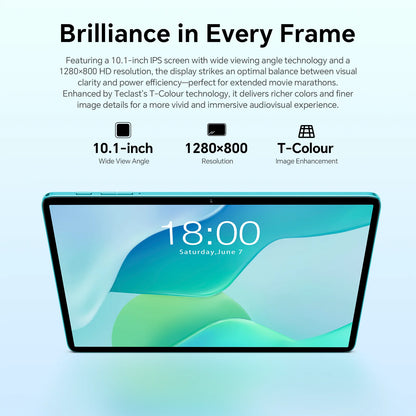 Teclast P33 Tablet Android 15 10.1" 9 GB di RAM (3 GB + 6 GB) 64 GB di ROM Allwinner A333 Custodia all-in-one/Tastiera/Mouse/Stilo/Cuffia